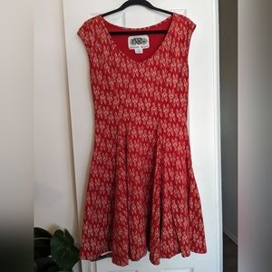 Effie's Heart Lobster Print Orange Red Dress XL